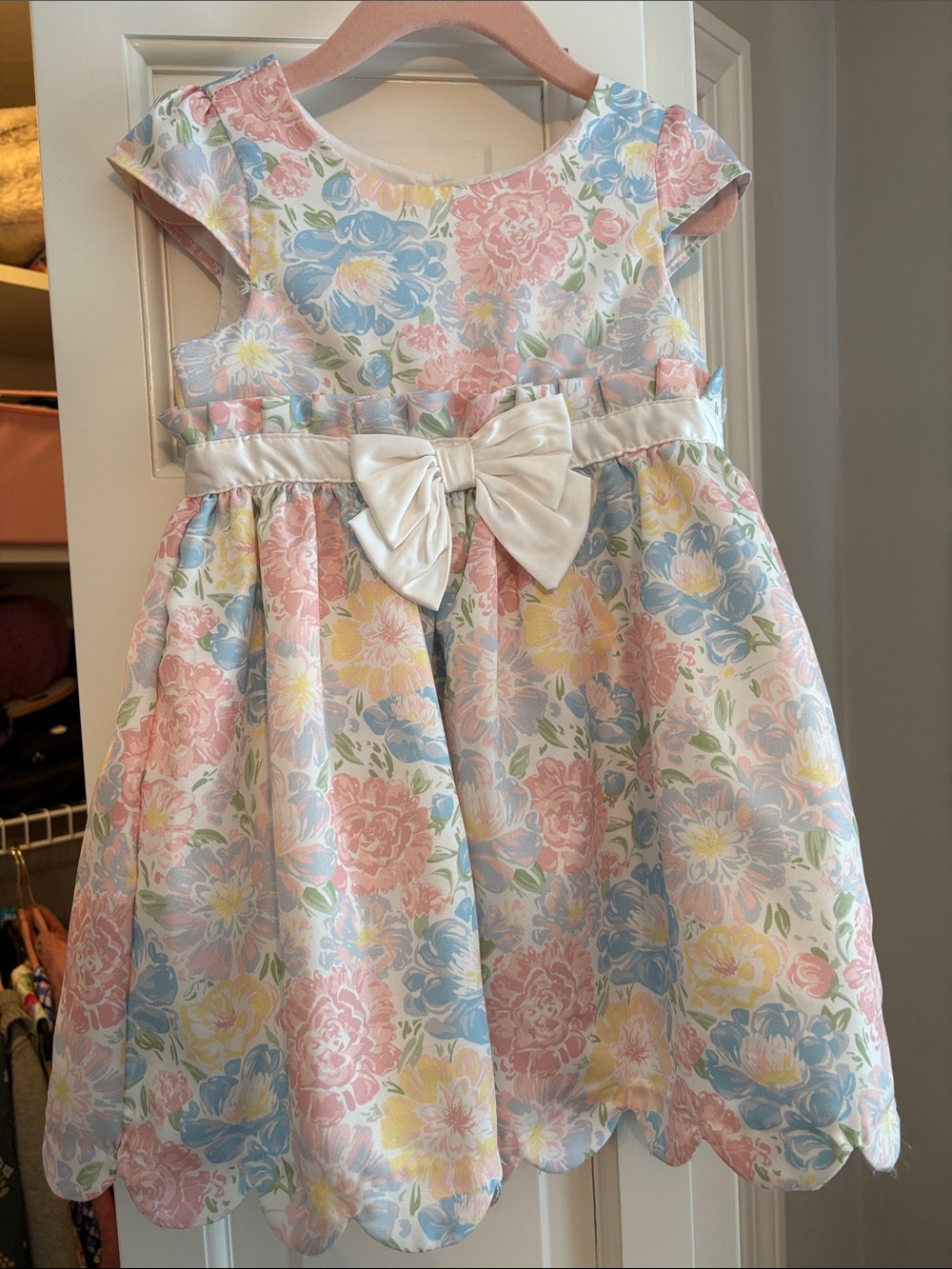 Tahari Classic Pastel Floral Party Dress for Girls - 3T